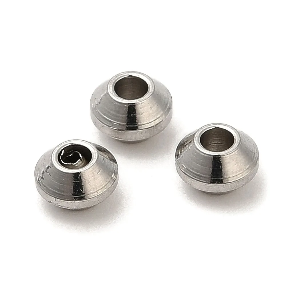 Resistant 304 Stainless Steel Spacer Beads Bicone Stainless Steel Color 4x2.5mm Hole: 1.5mm
Resistant 304 Stainless Steel Spacer Beads Bicone Stainless Steel Color 4x2.5mm Hole: 1.5mm