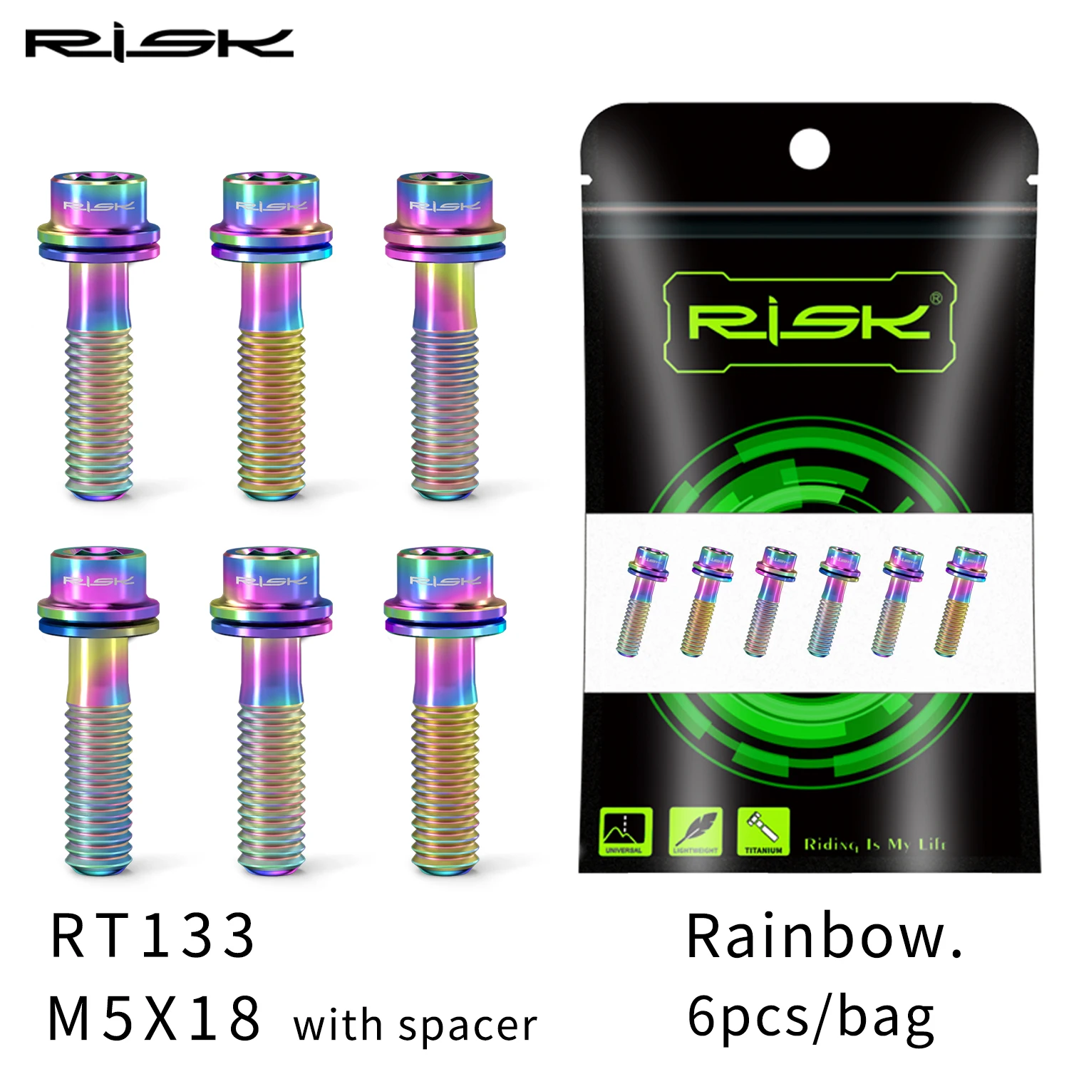 RISK 6pcs/bag Titanium Alloy Stem Bolts M5X18/20 with Washer Bicycle Screws Bike Stem Bolts Screws For Road MTB BMX Bicycle
RISK 6pcs/bag Titanium Alloy Stem Bolts M5X18/20 with Washer Bicycle Screws Bike Stem Bolts Screws For Road MTB BMX Bicycle