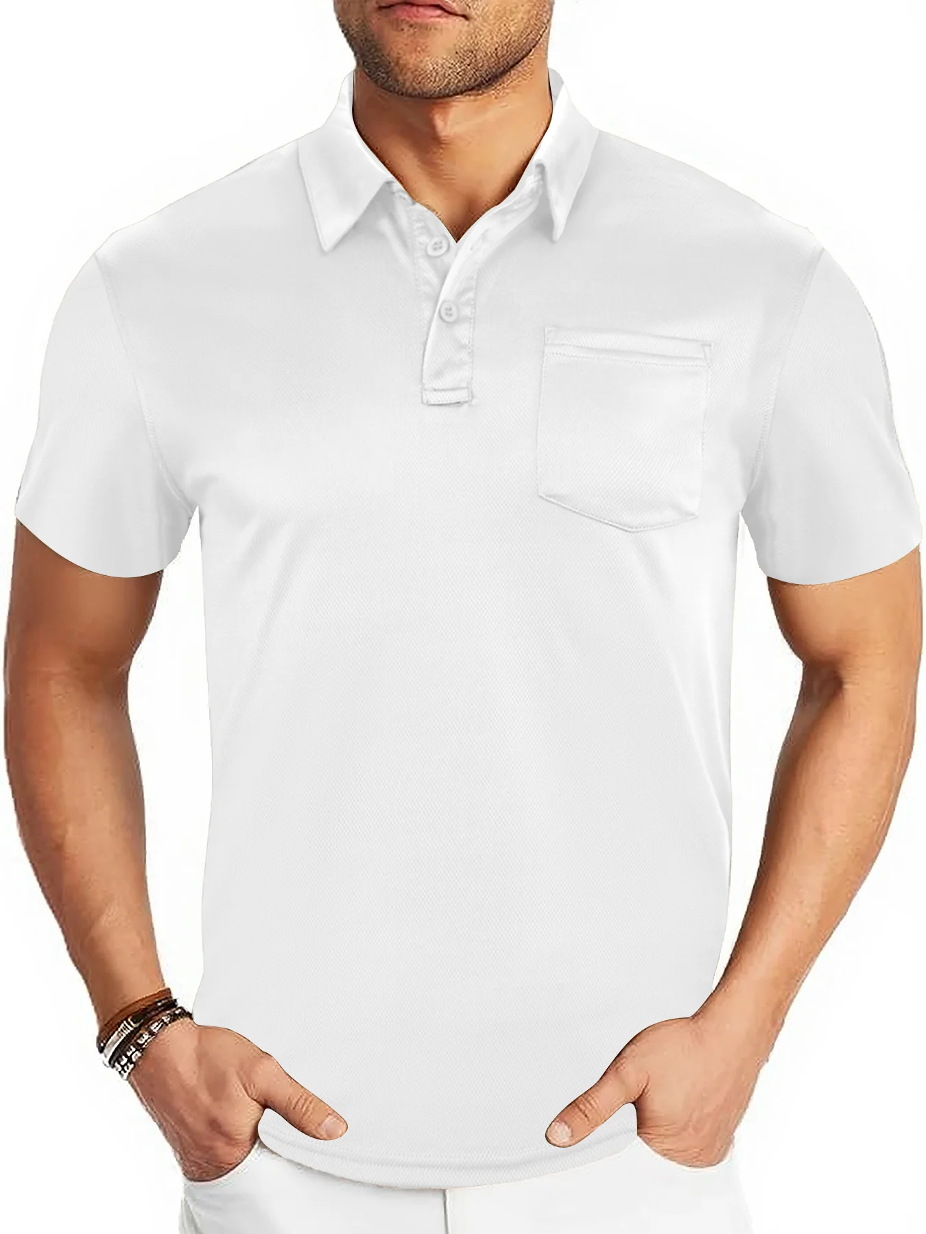 Summer Men's Fashionable and Popular Short-Sleeved Polo Shirt, Classic Polo Collar + Chest Flap Pocket Pants Design, Simple Business Casual Wear
Summer Men's Fashionable and Popular Short-Sleeved Polo Shirt, Classic Polo Collar + Chest Flap Pocket Pants Design, Simple Business Casual Wear