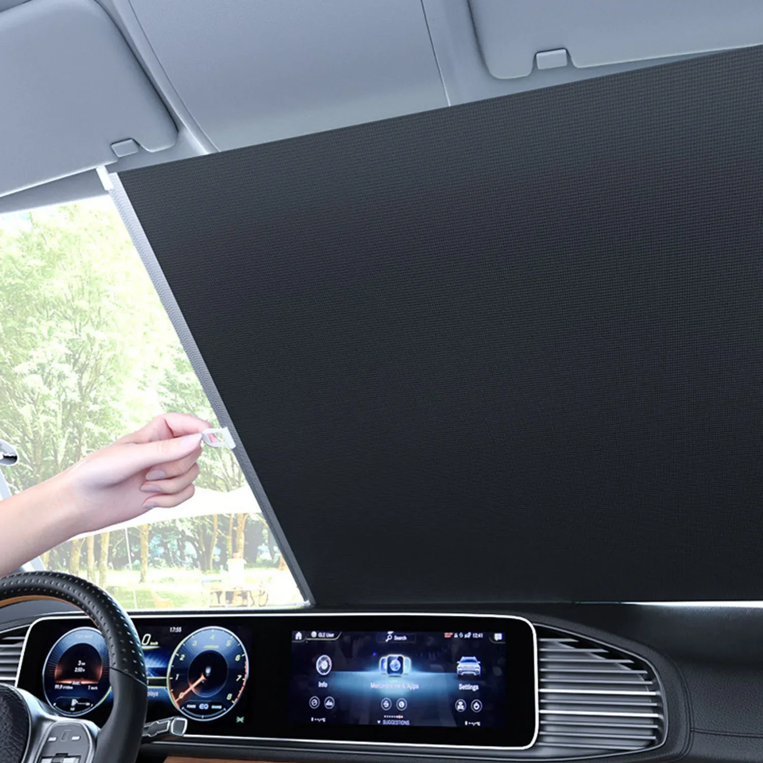 2 Pieces 100% Sunshade Home Office Wireless Roller Sunshade Sunshade Suitable for Car Windows Black Retractable Car Windows
2 Pieces 100% Sunshade Home Office Wireless Roller Sunshade Sunshade Suitable for Car Windows Black Retractable Car Windows