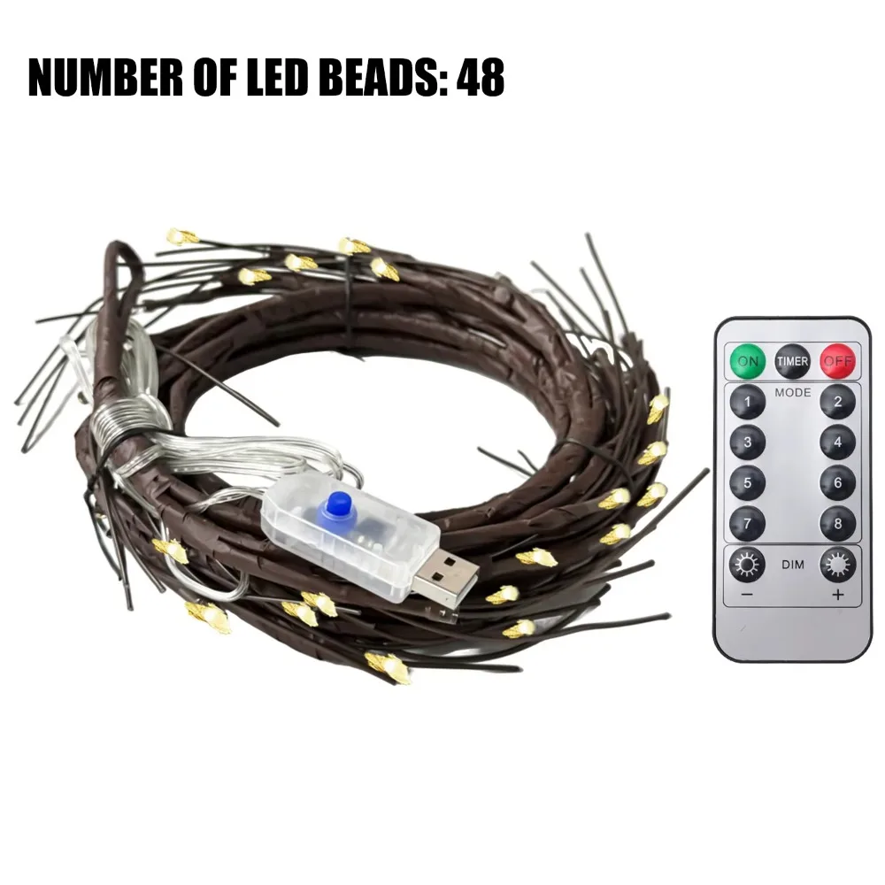 48/72/96 LED Vine Decorative Lights 8 Lighting Mode USB Powered Indoor String Lights Bendable Colorful Lights
48/72/96 LED Vine Decorative Lights 8 Lighting Mode USB Powered Indoor String Lights Bendable Colorful Lights