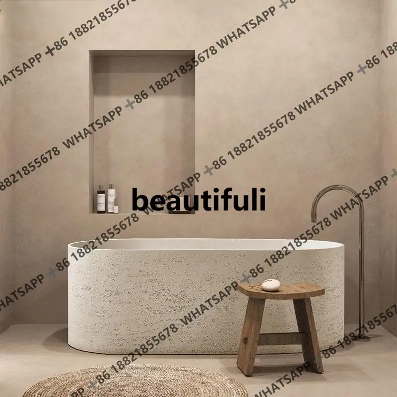 Japanese Wabi Sabi Style Artificial Stone Freestanding Soaking Bathtub - Artistic Cave Design for Bathroom Spa Hotel
Japanese Wabi Sabi Style Artificial Stone Freestanding Soaking Bathtub - Artistic Cave Design for Bathroom Spa Hotel