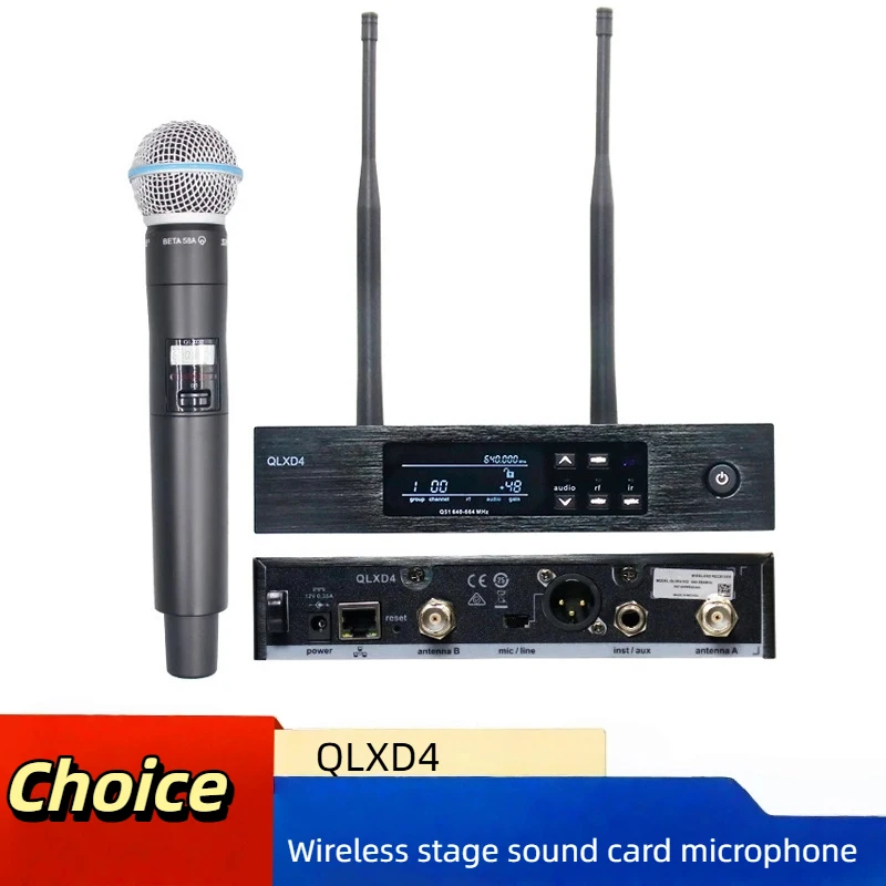 QLXD4 Wireless Microphone System One Drag Stage Sound Card Dedicated Home KTV Radio Bluetooth Performance Microphone
QLXD4 Wireless Microphone System One Drag Stage Sound Card Dedicated Home KTV Radio Bluetooth Performance Microphone