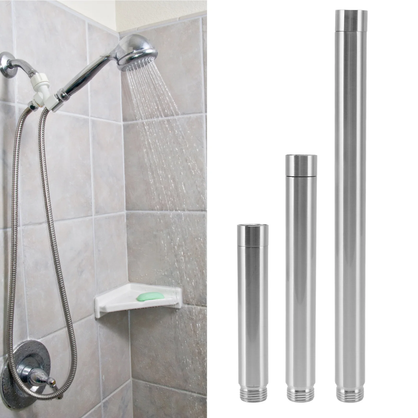 Shower Extension Bar Shower Head Extension Tube Shower Extension Tube Stainless Steel Handheld Shower Head Extender for Bathroom
Shower Extension Bar Shower Head Extension Tube Shower Extension Tube Stainless Steel Handheld Shower Head Extender for Bathroom