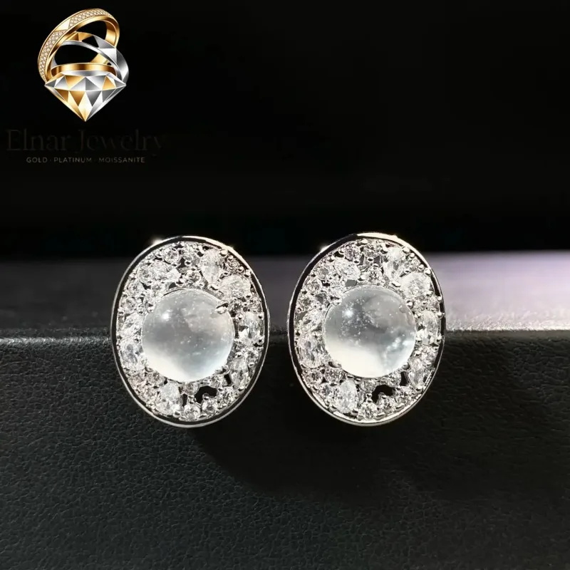 Elnar Jewelry Luxury PT950 Platinum & White Gold Ear Nails - Chalcedony Egg Surface, High Ice King Green Agate, Solid Fine Jewel
Elnar Jewelry Luxury PT950 Platinum & White Gold Ear Nails - Chalcedony Egg Surface, High Ice King Green Agate, Solid Fine Jewel