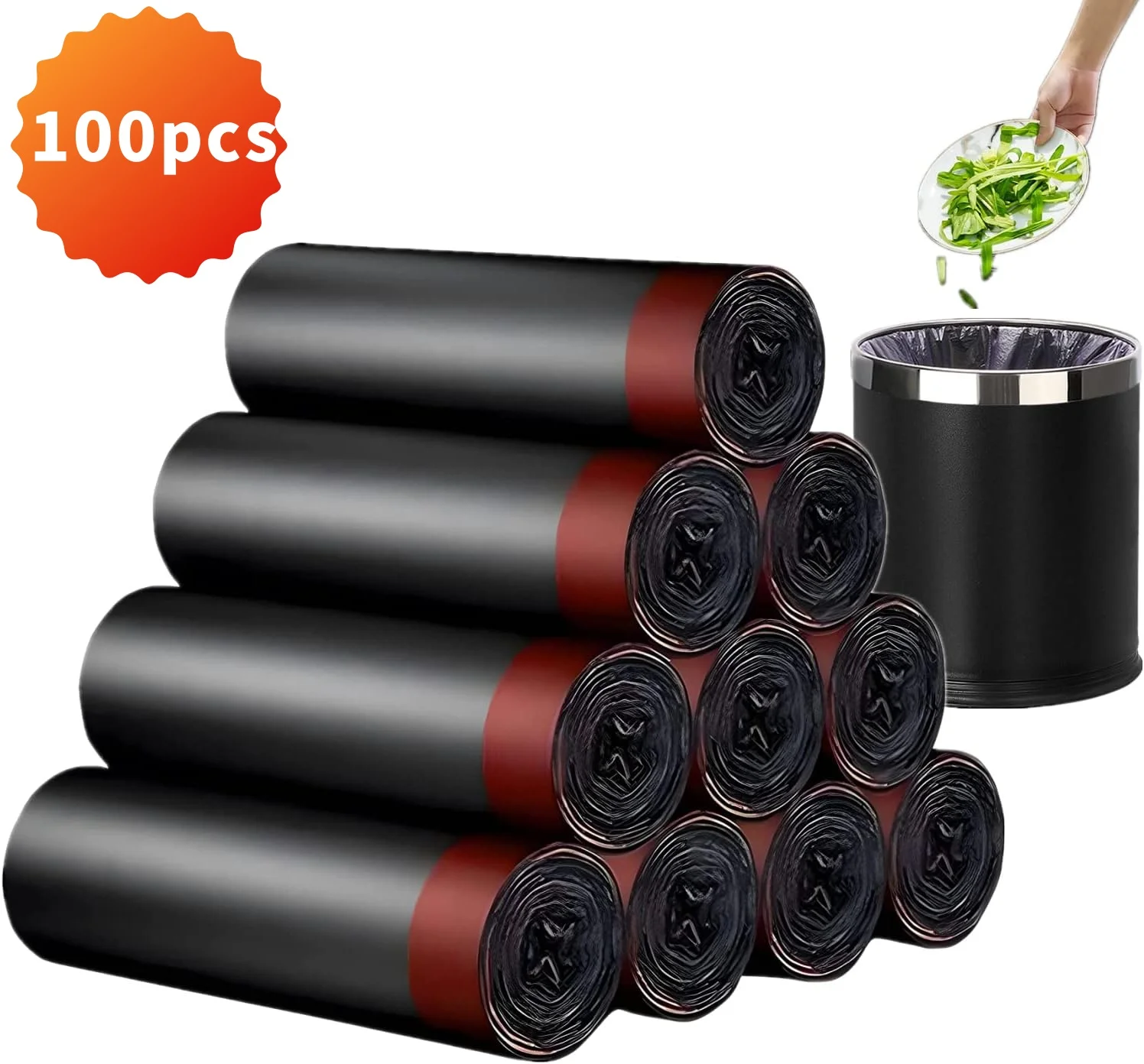 100pcs Household Trash Bags Strong Disposable Drawstring Rubbish Bags for Garbage Storageng for Bedroom, Kitchen, Bathroom
100pcs Household Trash Bags Strong Disposable Drawstring Rubbish Bags for Garbage Storageng for Bedroom, Kitchen, Bathroom