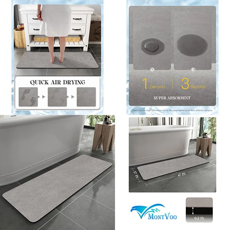 Bath Mat Rug-Rubber Backing Non Slip Quick Dry Absorbent Thin Bathroom Rugs Fit Under Door-Fau Suede Surface Bathroom Floor Mat
Bath Mat Rug-Rubber Backing Non Slip Quick Dry Absorbent Thin Bathroom Rugs Fit Under Door-Fau Suede Surface Bathroom Floor Mat