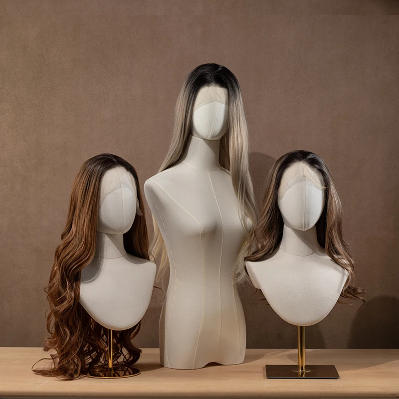 Fabric mannequin avatar with metal bracket, realistic mannequin torso, used to display wigs, hats, scarves, necklaces
Fabric mannequin avatar with metal bracket, realistic mannequin torso, used to display wigs, hats, scarves, necklaces
