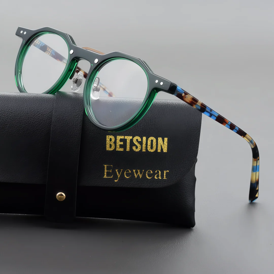 BETSION Retro Round Acetate Eyeglass Frames Fashion Rivet Decor Multiple Colors Japanese Style Spectacles Men And Women #56008
BETSION Retro Round Acetate Eyeglass Frames Fashion Rivet Decor Multiple Colors Japanese Style Spectacles Men And Women #56008