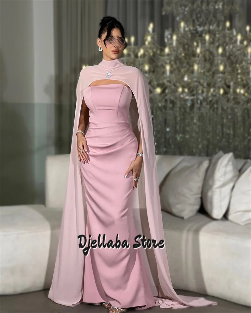 Customized Pink Satin Strapless Mermaid Evening Dresses 2025 Floor-Length Prom Dresses With Cape Formal Party Dresses
Customized Pink Satin Strapless Mermaid Evening Dresses 2025 Floor-Length Prom Dresses With Cape Formal Party Dresses