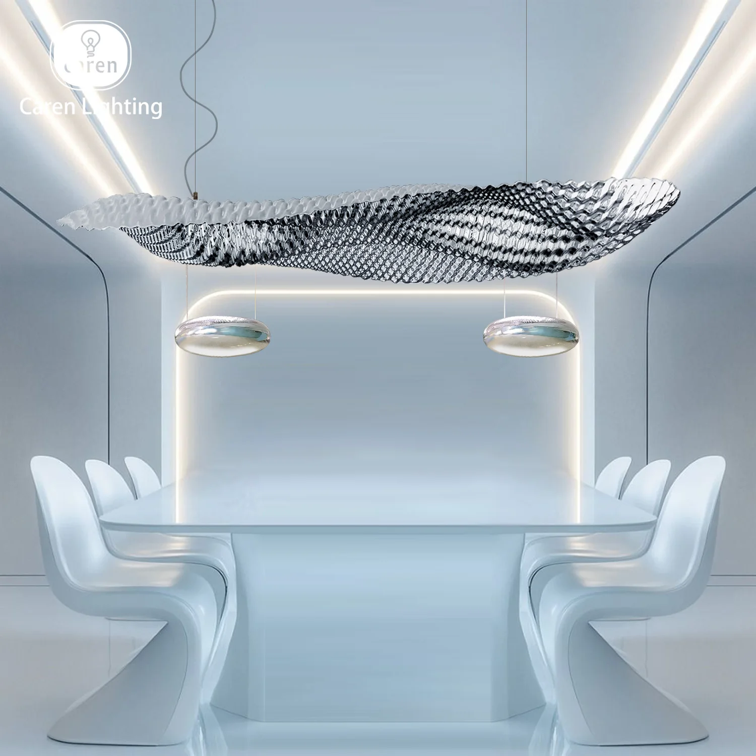 Futuristic Pendant Light Organic Design Two-Reflection LED 20W Thermoplastic Reflector Sculptural Contemporary chandelier
Futuristic Pendant Light Organic Design Two-Reflection LED 20W Thermoplastic Reflector Sculptural Contemporary chandelier