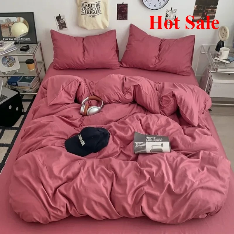New class A can sleep naked washed cotton solid color sheets student dormitory simple double-spell four-piece bedding
New class A can sleep naked washed cotton solid color sheets student dormitory simple double-spell four-piece bedding