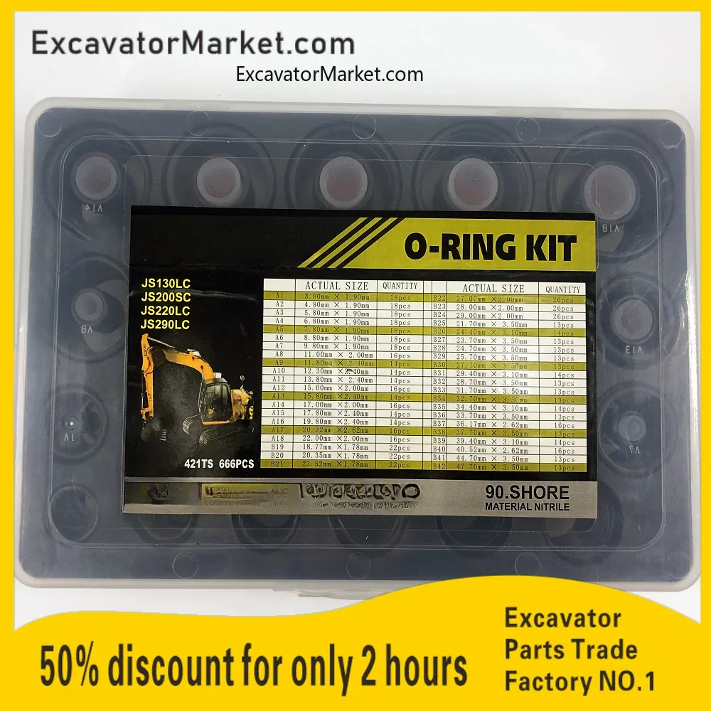 Excavator O-ring Kit For Jcb O Ring Kit For Jcb Excavator Js130lc Js200sc Js220lc Js290lc Bund90 Durometer O-ring Box 1
Excavator O-ring Kit For Jcb O Ring Kit For Jcb Excavator Js130lc Js200sc Js220lc Js290lc Bund90 Durometer O-ring Box 1