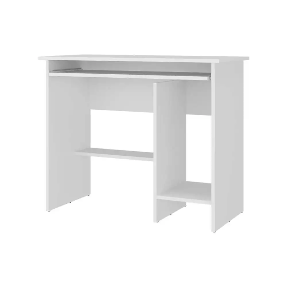 White Computer Desk with Open Storage
White Computer Desk with Open Storage