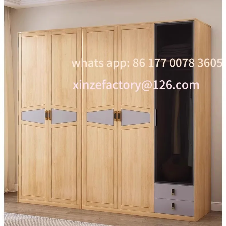Customizable modern simple solid wood wardrobe two doors three doors Nordic small apartment bedroom large wardrobe rubber wood
Customizable modern simple solid wood wardrobe two doors three doors Nordic small apartment bedroom large wardrobe rubber wood
