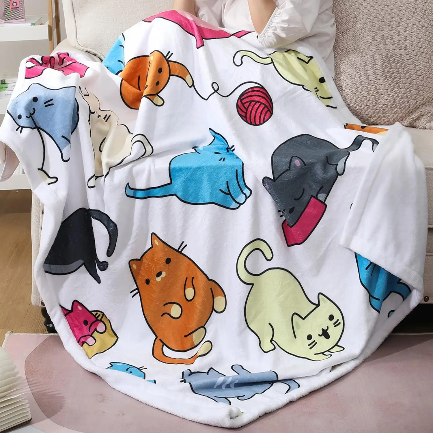 Sviuse Cat Blanket Ultra Soft Flannel Throw Gifts for Cats Lovers Girls Women Mom Colorfull Lovely Kitten Pattern Blankets for C
Sviuse Cat Blanket Ultra Soft Flannel Throw Gifts for Cats Lovers Girls Women Mom Colorfull Lovely Kitten Pattern Blankets for C