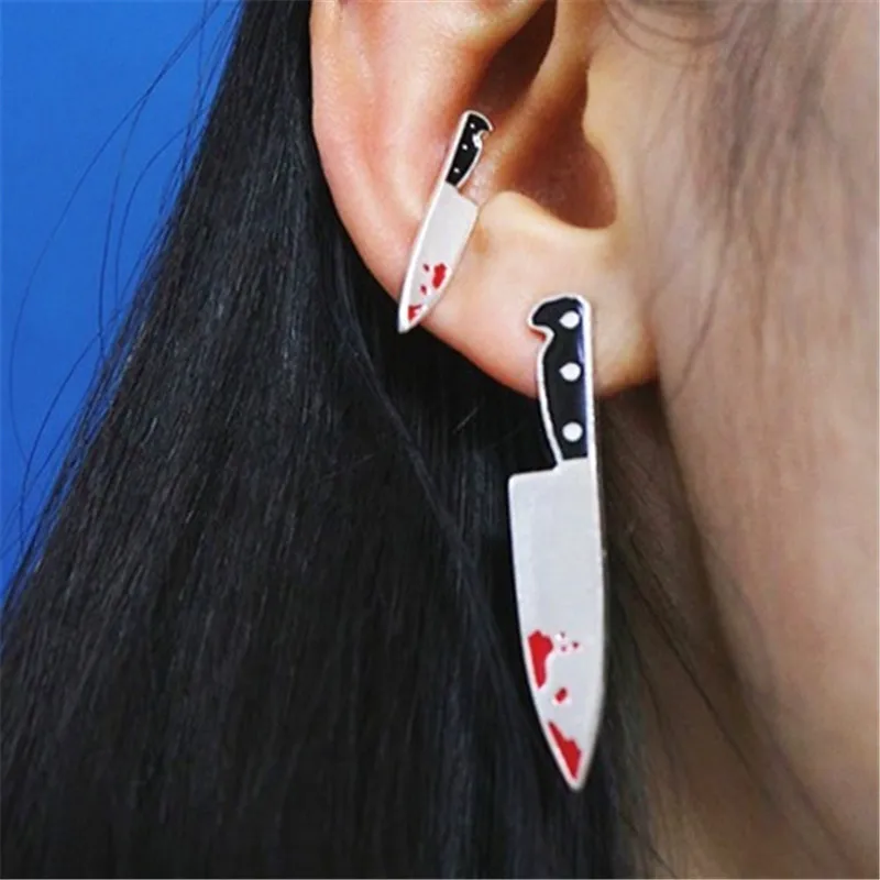 XIALUOKE USA All Saints' Day Knife Blood Stud Earrings For Women Punk Personality Party Hot Trendy Holiday Jewelry Gift 
XIALUOKE USA All Saints' Day Knife Blood Stud Earrings For Women Punk Personality Party Hot Trendy Holiday Jewelry Gift