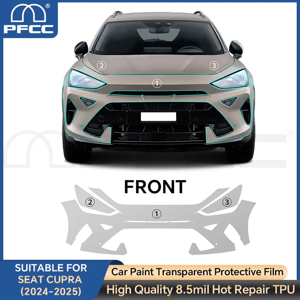 PFCC для Seat Cupra Formentor 2024 2025, защитная пленка для краски, комплект автомобильного бюстгальтера, наклейка из ТПУ, PPF, предварительно вырезанные аксессуары, прозрачные
PFCC для Seat Cupra Formentor 2024 2025, защитная пленка для краски, комплект автомобильного бюстгальтера, наклейка из ТПУ, PPF, предварительно вырезанные аксессуары, прозрачные