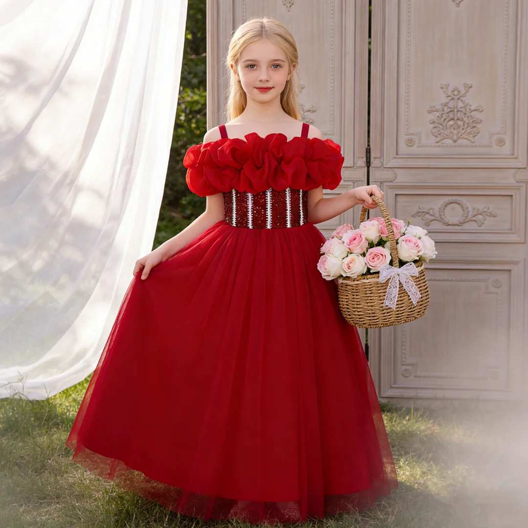 Girls Beading Mesh Ball Gown Baptism Birthday Prom Party Elegant Wedding Princess Dress Piano Host Performance Evening Costume
Girls Beading Mesh Ball Gown Baptism Birthday Prom Party Elegant Wedding Princess Dress Piano Host Performance Evening Costume