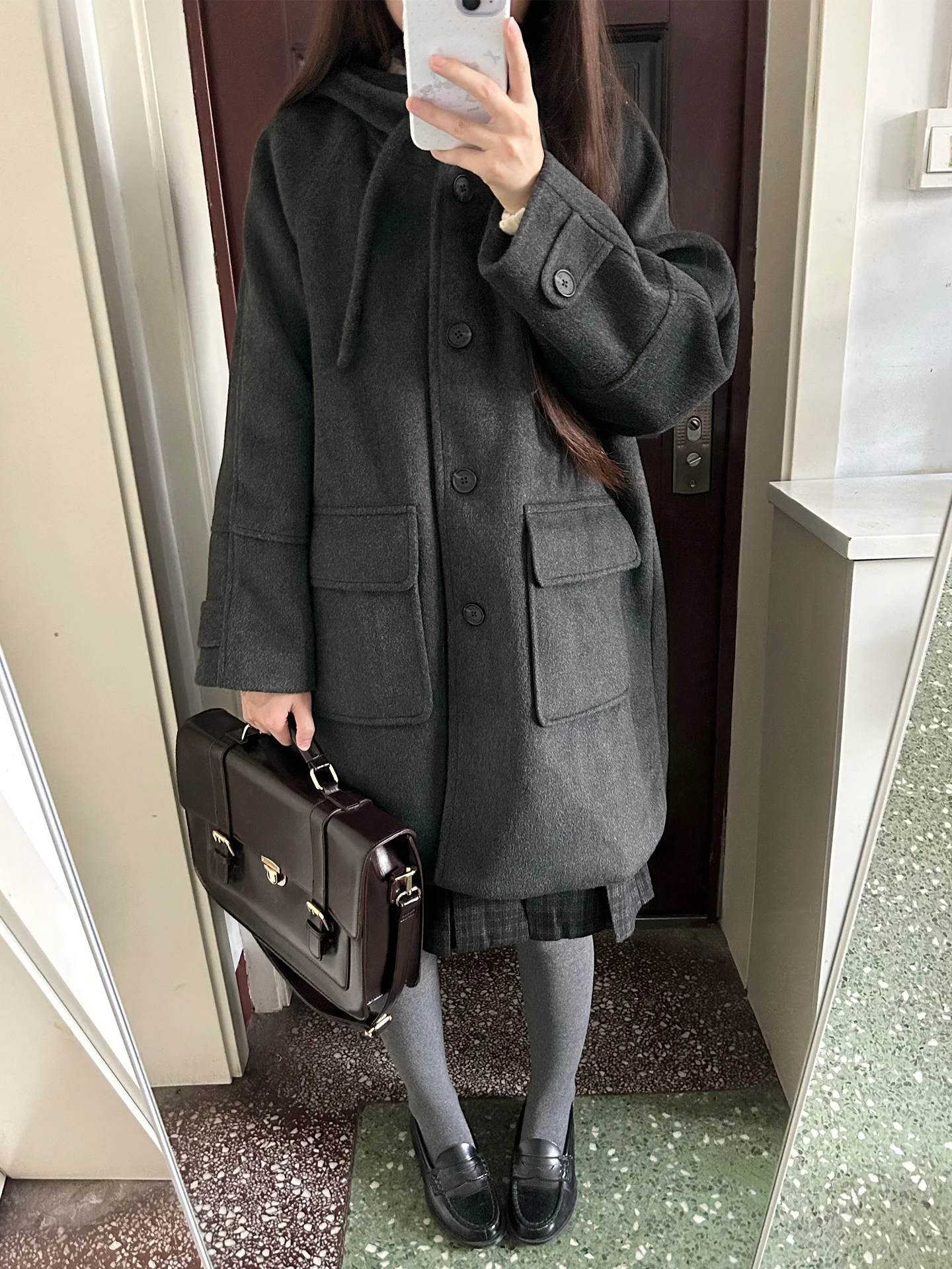 Tokyo Annual Record JK Autumn Winter ay Woolen Coat Women's Small Size Midi Hooded Jaet Sweet College Sle Long Sve
Tokyo Annual Record JK Autumn Winter ay Woolen Coat Women's Small Size Midi Hooded Jaet Sweet College Sle Long Sve