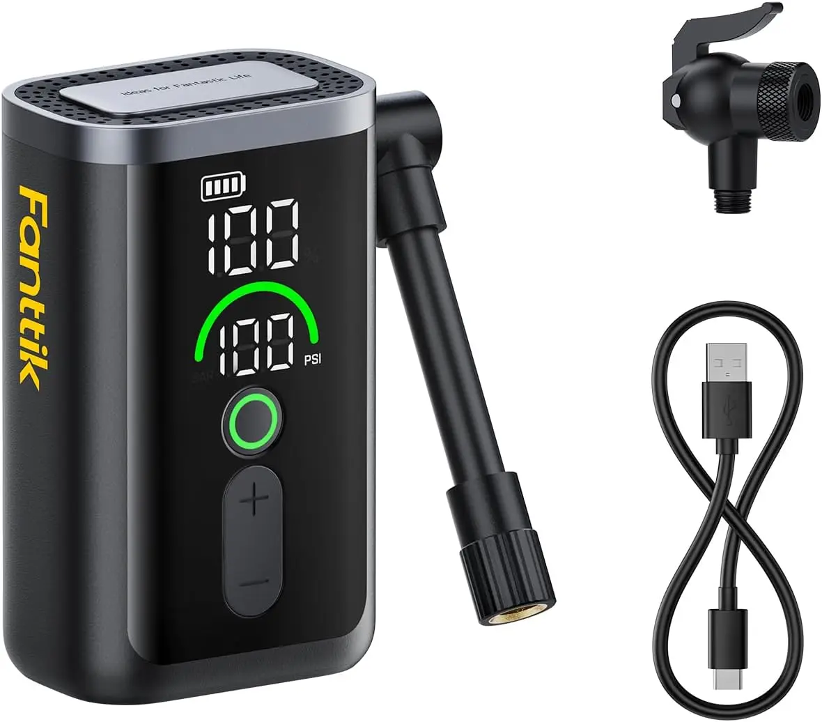 Mini Bike Pump, 21s Fast Inflate Bicycle Pump with Gauge, 150PSI Electric Air Pump for Road Bike, Electric Bike, MTB
Mini Bike Pump, 21s Fast Inflate Bicycle Pump with Gauge, 150PSI Electric Air Pump for Road Bike, Electric Bike, MTB