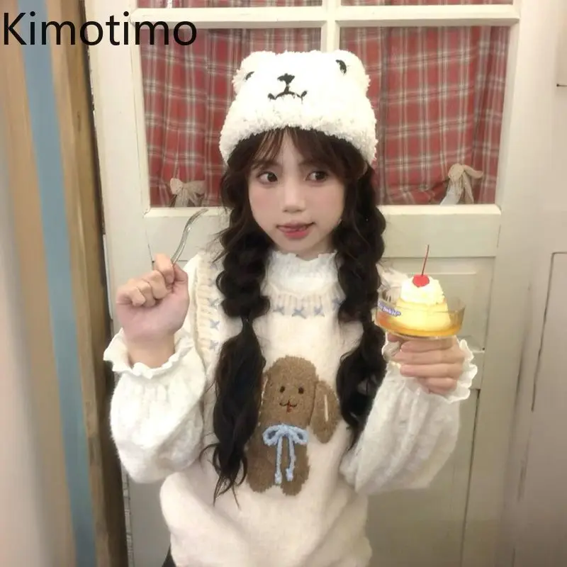 Kimotimo Sweet Puppy Jacquard Knitted Vest Women Autumn Winter O Neck Overlap Sleeveless Sweater Fashion Y2k Waistcoat Pullover
Kimotimo Sweet Puppy Jacquard Knitted Vest Women Autumn Winter O Neck Overlap Sleeveless Sweater Fashion Y2k Waistcoat Pullover