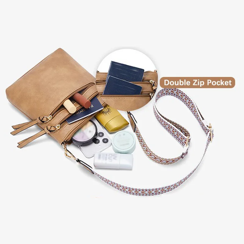 New Casual Double Zipper Women's Single Shoulder Crossbody Bag Retro Simple Crossbody Bag Multifunctional Сукні Для Вечірок
New Casual Double Zipper Women's Single Shoulder Crossbody Bag Retro Simple Crossbody Bag Multifunctional Сукні Для Вечірок