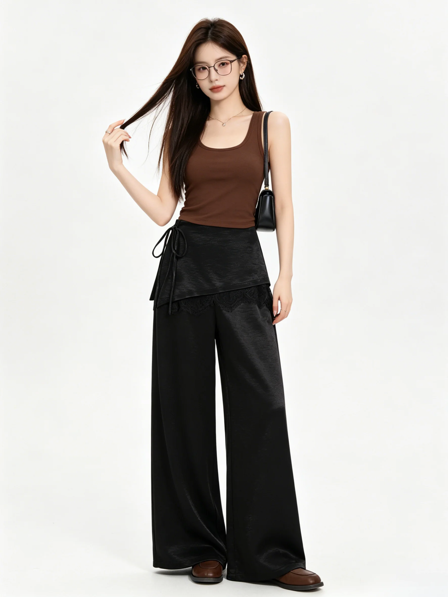 Elegant Vintage Lace Panel Wide Leg Pants High Waist Slimming Drape Casual Design Sensation Summer Leisure Pants
Elegant Vintage Lace Panel Wide Leg Pants High Waist Slimming Drape Casual Design Sensation Summer Leisure Pants