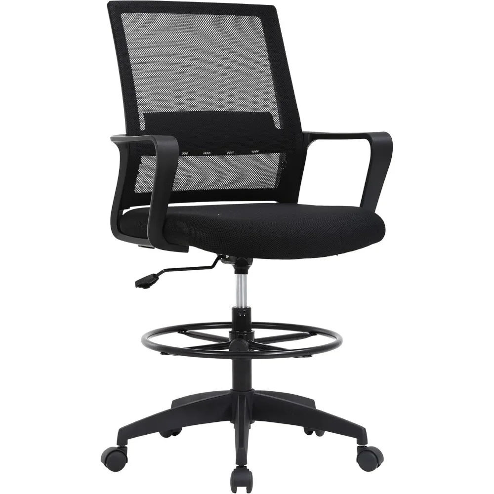 Drafting Chair Tall Office Chair Adjustable Swivel Rolling Mesh Height with Lumbar Support Arms Footrest Mid Back for Adults Sta
Drafting Chair Tall Office Chair Adjustable Swivel Rolling Mesh Height with Lumbar Support Arms Footrest Mid Back for Adults Sta