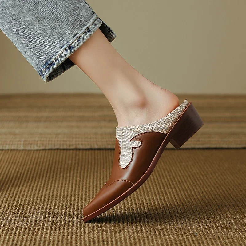 2025 Summer Women Shoes Genuine Leather Shoes for Women Covered Toe Chunky Heel Mules Slingback Women Sandals Handmade Slippers
2025 Summer Women Shoes Genuine Leather Shoes for Women Covered Toe Chunky Heel Mules Slingback Women Sandals Handmade Slippers