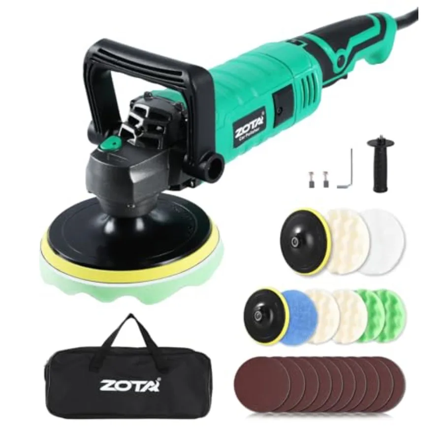 Buffer Polisher 1600W 7 Inch/6 Inch Pure Copper Motor Car Buffers and Polishers Kit 7 Variable Speeds 1000-3500 RPM Car Polishe
Buffer Polisher 1600W 7 Inch/6 Inch Pure Copper Motor Car Buffers and Polishers Kit 7 Variable Speeds 1000-3500 RPM Car Polishe