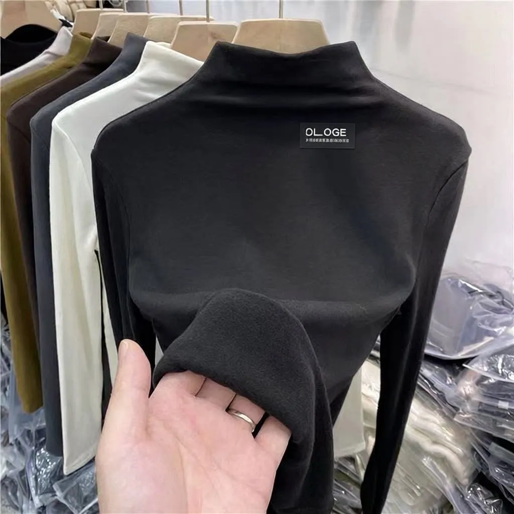 Double-Sided Fleece Warm Long Sleeve Women's Base Shirt Pure Color Autumn Winter plus Size T-Shirt Casual Style Polyester Fiber
Double-Sided Fleece Warm Long Sleeve Women's Base Shirt Pure Color Autumn Winter plus Size T-Shirt Casual Style Polyester Fiber