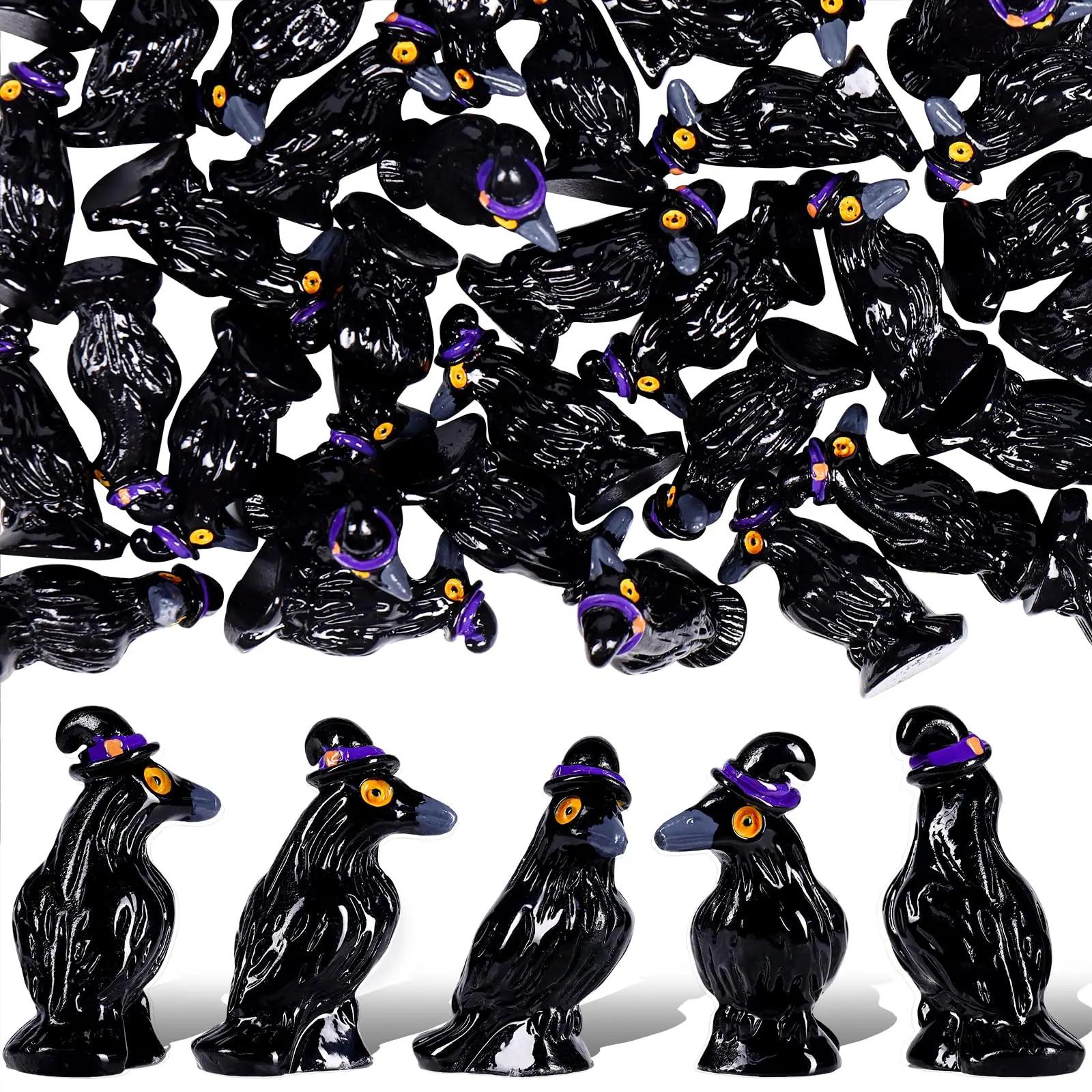 Halloween Miniature Crows Figurines Mini Resin Black Raven Figurines Small Resin Animals Tiny Figures for Halloween Scene Decor
Halloween Miniature Crows Figurines Mini Resin Black Raven Figurines Small Resin Animals Tiny Figures for Halloween Scene Decor