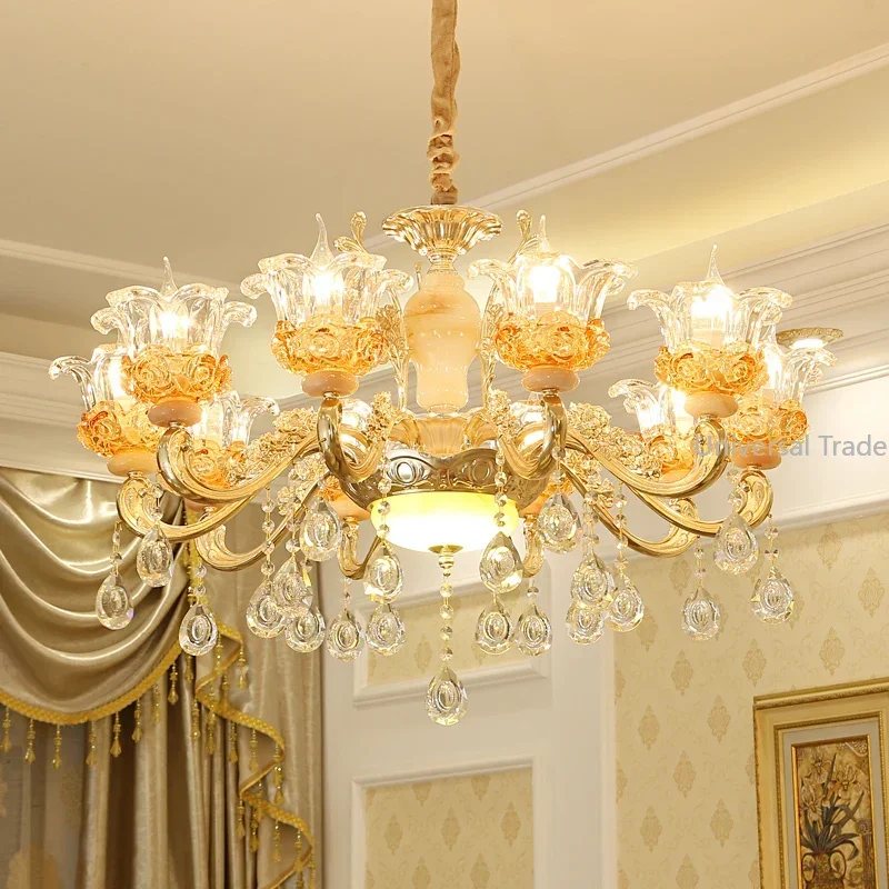 European Gold Crystal Chandelier Living Room Lamp Simple Modern Hall Home Pandant Lamps Luxury Atmospheric Zinc Alloy Lamps
European Gold Crystal Chandelier Living Room Lamp Simple Modern Hall Home Pandant Lamps Luxury Atmospheric Zinc Alloy Lamps