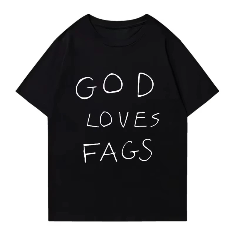 Shameless God Loves Fags print T shirt 2025 Men Women vintage High Quality Tops O-Neck Tee short sleeve T-Shirt
Shameless God Loves Fags print T shirt 2025 Men Women vintage High Quality Tops O-Neck Tee short sleeve T-Shirt