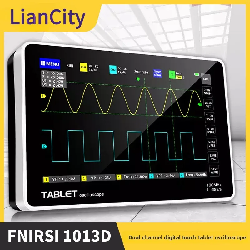 Новая версия двухканального цифрового планшетного осциллографа 1013D, ширина 100 МБ, частота разбрасывания 1GSS
Новая версия двухканального цифрового планшетного осциллографа 1013D, ширина 100 МБ, частота разбрасывания 1GSS