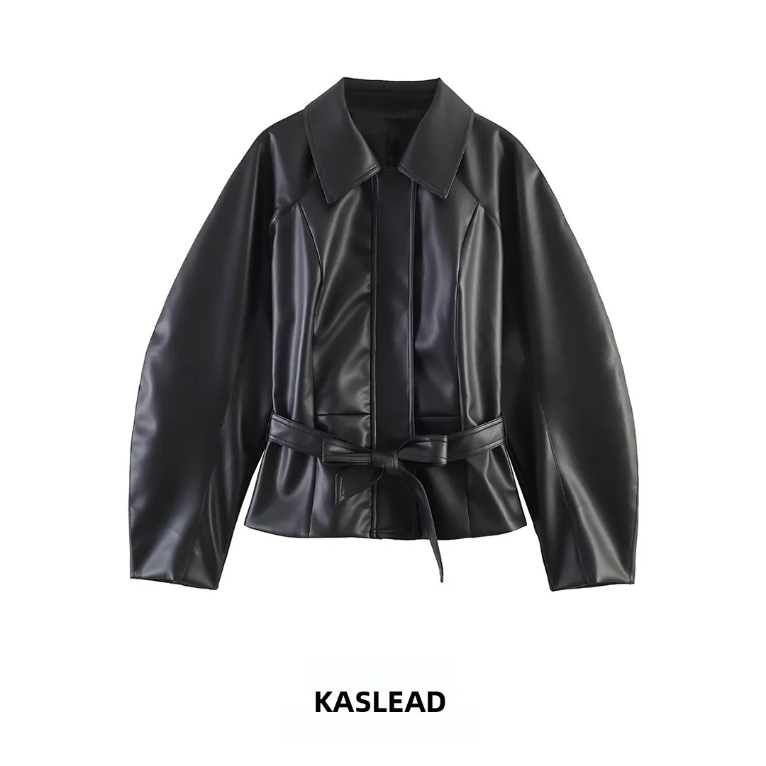 KASLEAD New Women's Fashion Simplicity Versatile Leather Waist Belt Jacket 3046109 Standard Fit Long Sleeve Zipper Closure
KASLEAD New Women's Fashion Simplicity Versatile Leather Waist Belt Jacket 3046109 Standard Fit Long Sleeve Zipper Closure