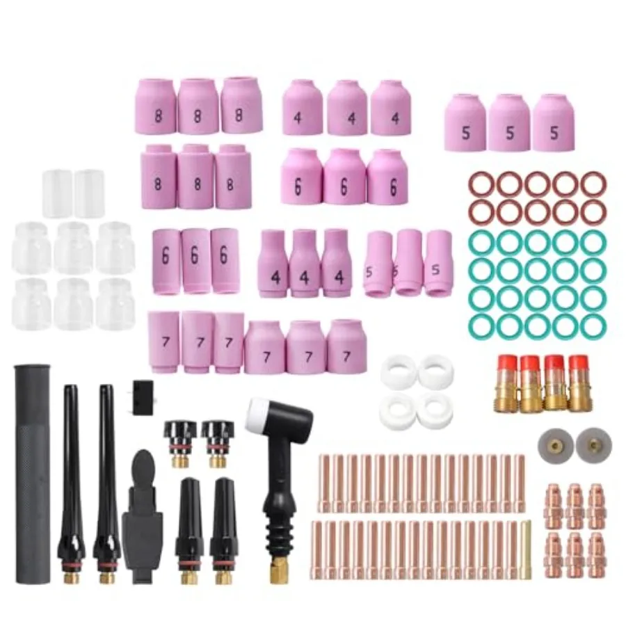 findmall 123PCS TIG Welding Torch Accessories Kit Includes Stubby Gas Lens Alumina Nozzles Glass Cups for WP-17 WP-18 WP-26 Tor
findmall 123PCS TIG Welding Torch Accessories Kit Includes Stubby Gas Lens Alumina Nozzles Glass Cups for WP-17 WP-18 WP-26 Tor