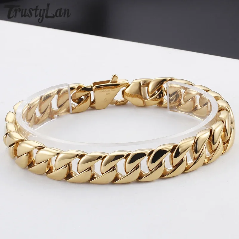 Gold Color Stainless Steel Miami Cuban Curb Link Chain Bracelet for Men Classic Friends Men's Bracelets Jewelry Accessories
Gold Color Stainless Steel Miami Cuban Curb Link Chain Bracelet for Men Classic Friends Men's Bracelets Jewelry Accessories