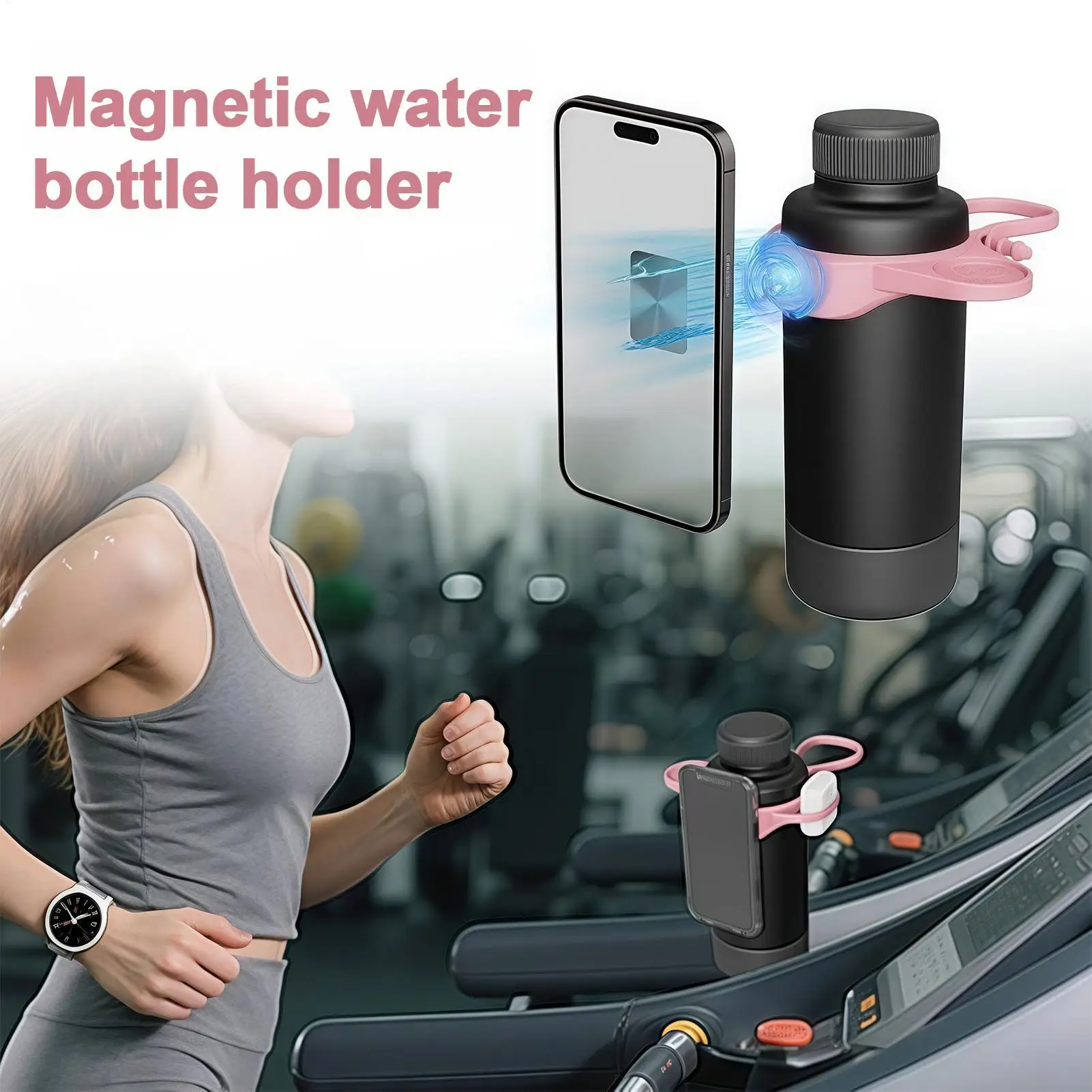 Gym Water Bottle Phone Holder Magnetic Phone Holder Straps For Water Bottles Anti-Slip Tumbler Accessories For Workout Sports
Gym Water Bottle Phone Holder Magnetic Phone Holder Straps For Water Bottles Anti-Slip Tumbler Accessories For Workout Sports