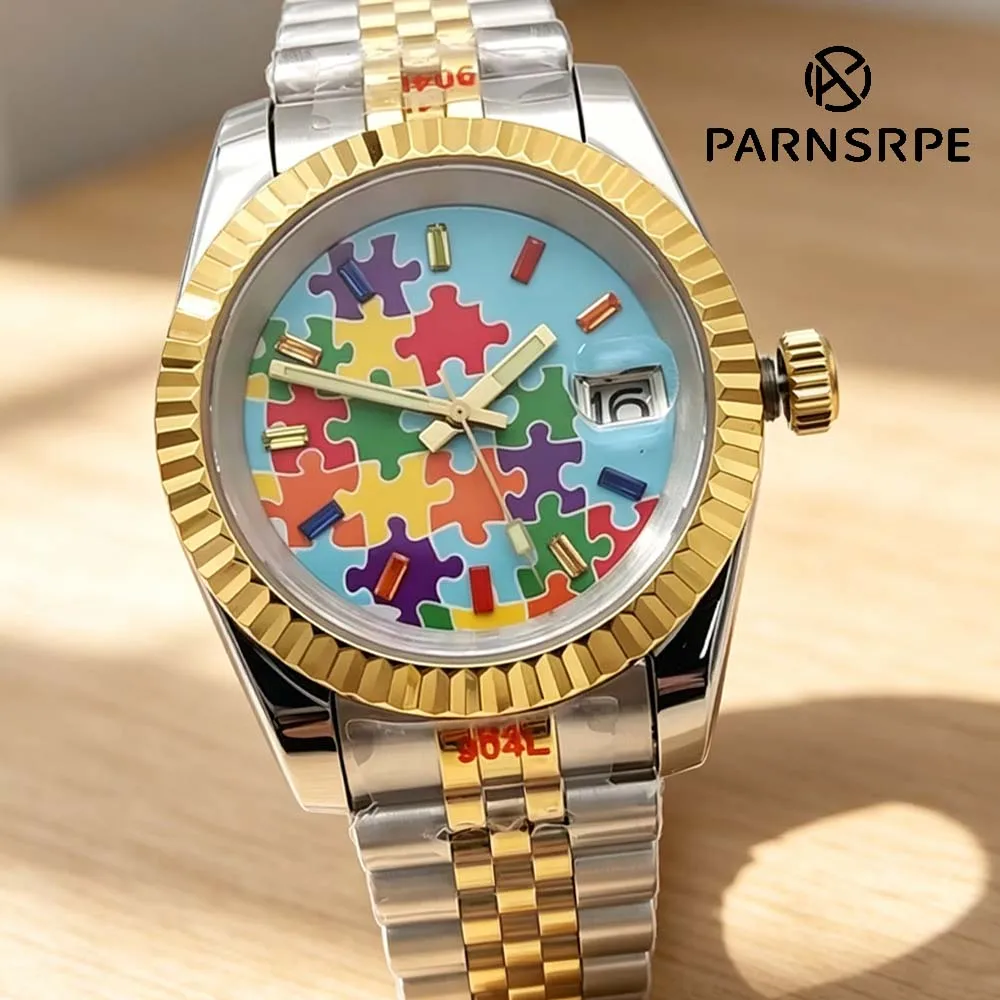 39mm Intergold Men's Watch, NH35 Automatic, Transparent Caseback, Sapphire Crystal, Luminous Waterproof Luxury Mechanical
39mm Intergold Men's Watch, NH35 Automatic, Transparent Caseback, Sapphire Crystal, Luminous Waterproof Luxury Mechanical