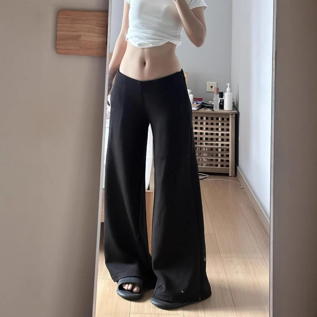 Black Low-rise Wide-leg Slacks Women's Autumn and Winter Fleece Thickened Sweatpants Slim Slim Drape Floor-length Long Pants
Black Low-rise Wide-leg Slacks Women's Autumn and Winter Fleece Thickened Sweatpants Slim Slim Drape Floor-length Long Pants