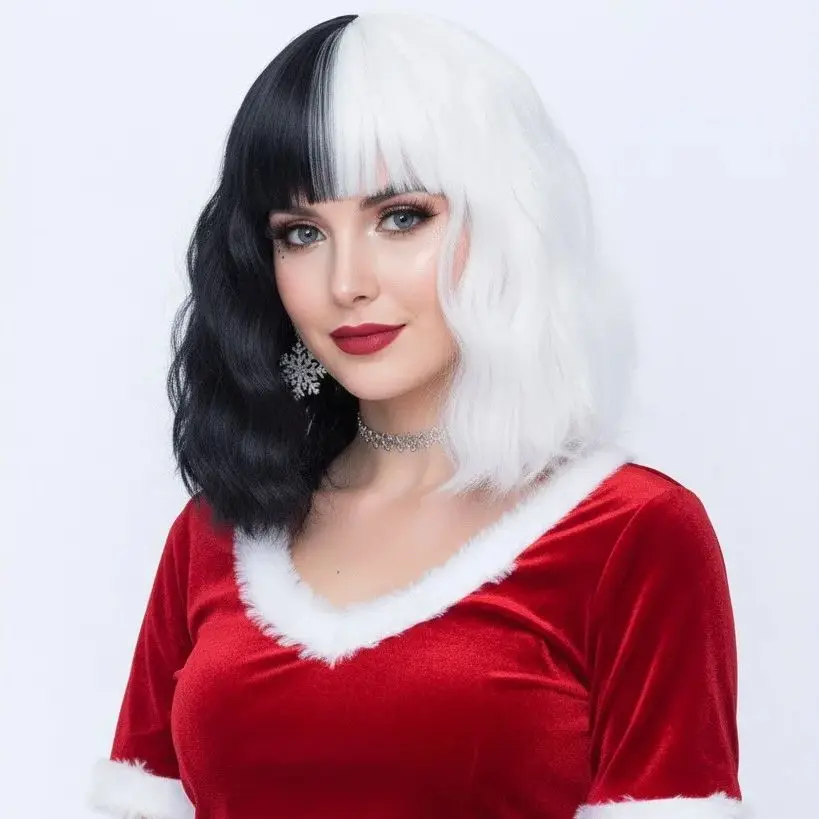 Синтетический короткий получерно-белый парик, волнистые женские вьющиеся парики для костюма, парик для косплея Лолиты для Хэллоуина, карнавала, вечеринки
Синтетический короткий получерно-белый парик, волнистые женские вьющиеся парики для костюма, парик для косплея Лолиты для Хэллоуина, карнавала, вечеринки