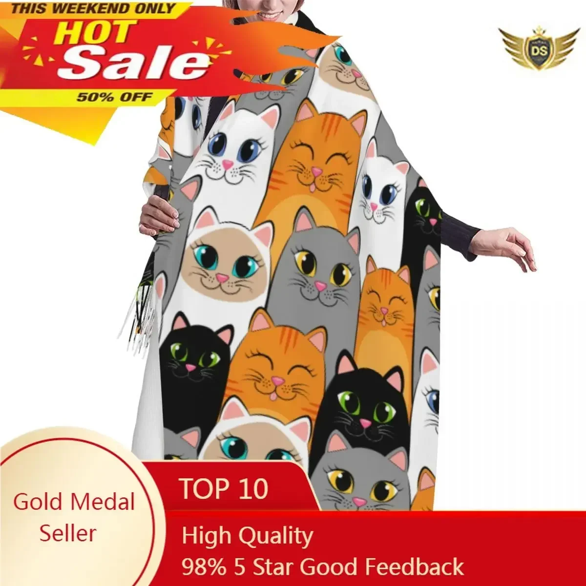 Winter Tassel Scarf Gray Ginger And Siamese Kittens Cats Women Cashmere Scarves Neck Head Warm Pashmina Lady Shawl Wrap Bandana
Winter Tassel Scarf Gray Ginger And Siamese Kittens Cats Women Cashmere Scarves Neck Head Warm Pashmina Lady Shawl Wrap Bandana