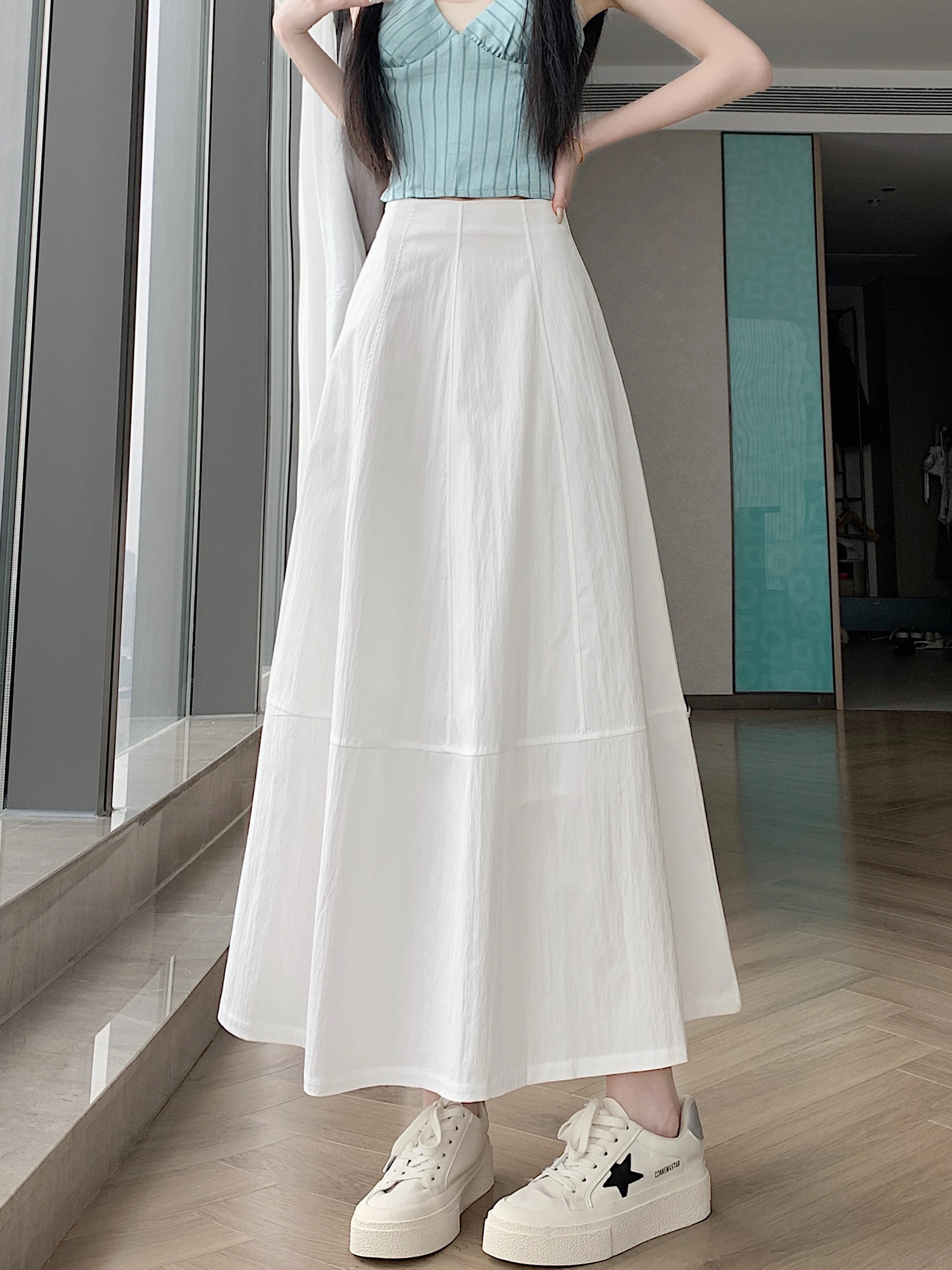 White A-Line Skirt Women Summer 2026 Slimming Hip Covering Casual Draped Large Flounce Umbrella Skirt Pleated Long Skirt
White A-Line Skirt Women Summer 2026 Slimming Hip Covering Casual Draped Large Flounce Umbrella Skirt Pleated Long Skirt