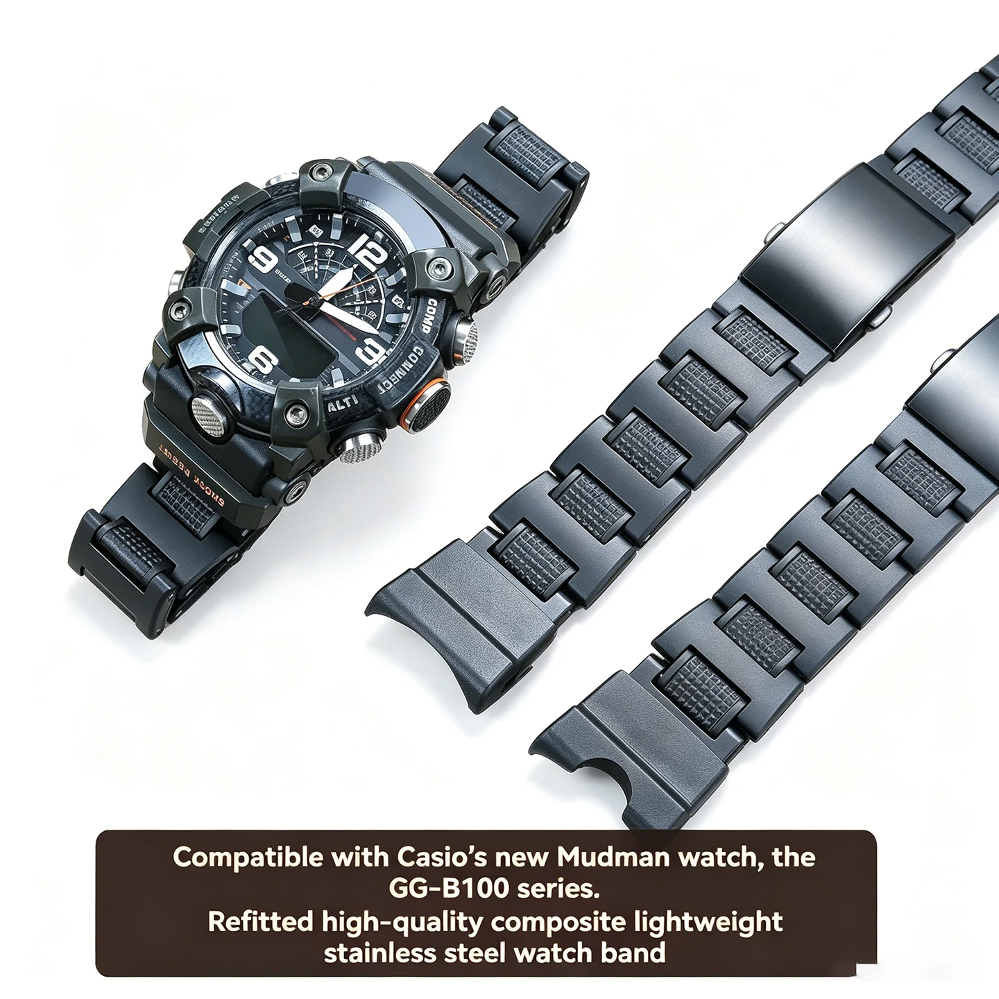 GG-B100 Modified Lightweight plastic-steel strap For Casio G-shock GG-B100 series Sports Black WatchBand Men's watch accessories
GG-B100 Modified Lightweight plastic-steel strap For Casio G-shock GG-B100 series Sports Black WatchBand Men's watch accessories