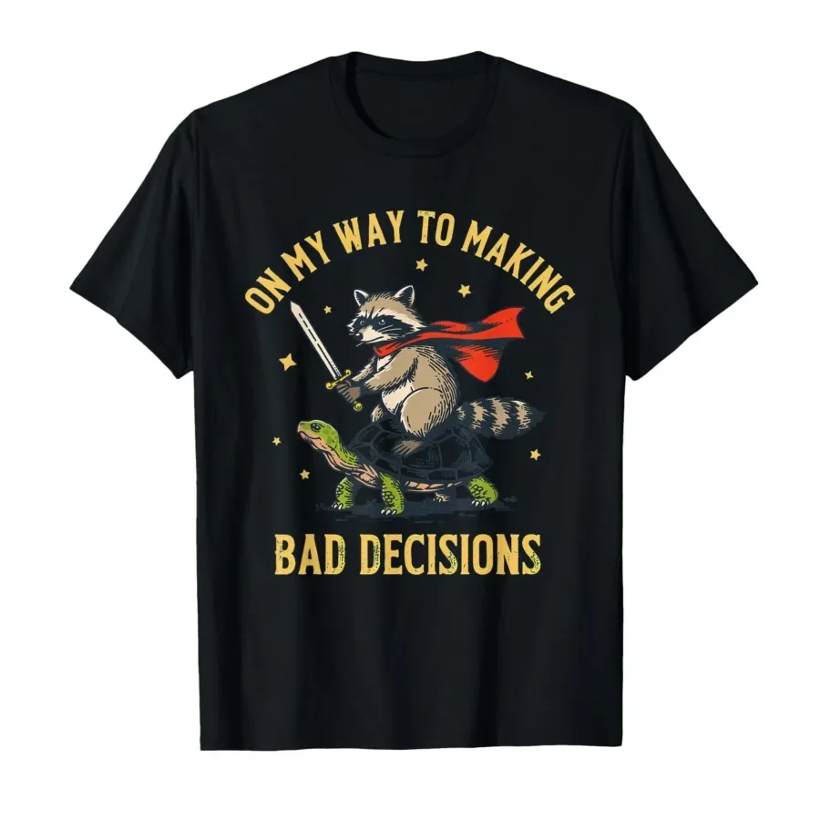 On My Way to Making Bad Decisions Raccoon T-shirt For Men Women 100% Cotton T Shirts Short Sleeve Tops 0417-2
On My Way to Making Bad Decisions Raccoon T-shirt For Men Women 100% Cotton T Shirts Short Sleeve Tops 0417-2