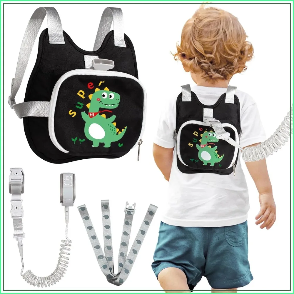 Dinosaur Toddler Harness Backpack Leash with Wrist Link, Adjustable Anti-Lost Walking Strap for Kids 1-5 Years, Foldable & Reflective Safety Belt (Black)
Dinosaur Toddler Harness Backpack Leash with Wrist Link, Adjustable Anti-Lost Walking Strap for Kids 1-5 Years, Foldable & Reflective Safety Belt (Black)