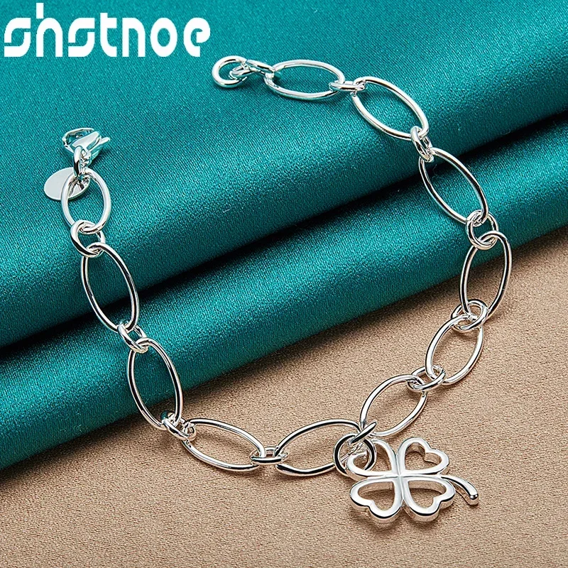 SHSTONE 925 Sterling Silver Lucky Clover Flowers Chain Bracelet For Women Party Valentines Gifts Lady Fashion Charm Fine Jewelry
SHSTONE 925 Sterling Silver Lucky Clover Flowers Chain Bracelet For Women Party Valentines Gifts Lady Fashion Charm Fine Jewelry