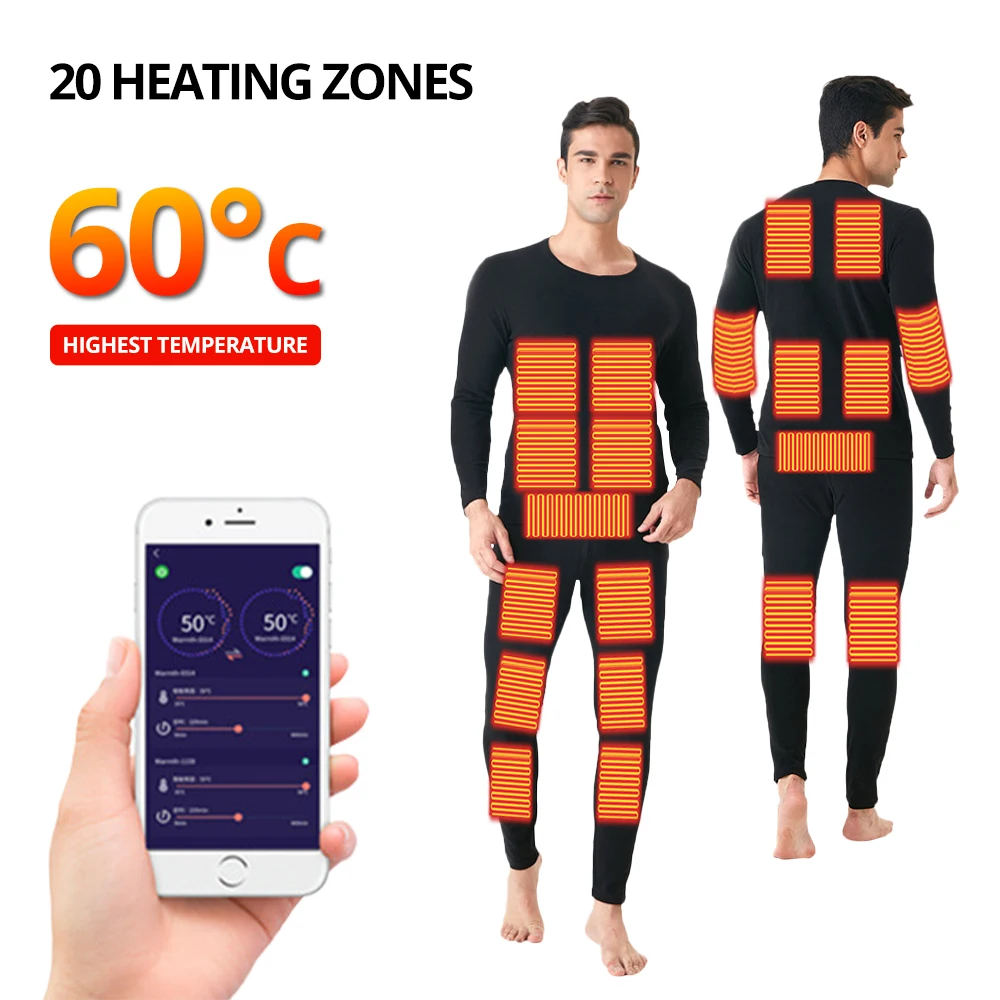 Smart Heating Underwear Set APP Control USB Charge 28 Zone Intelligent Heated Thermal Underwear for Skiing
Smart Heating Underwear Set APP Control USB Charge 28 Zone Intelligent Heated Thermal Underwear for Skiing